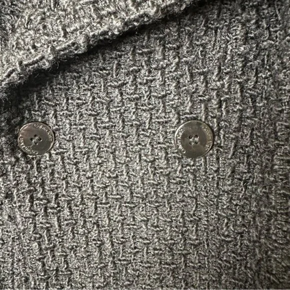 Calvin Klein Wool Knit Pea Coat Belt Warm Pockets Collar size 12p - Picture 10 of 12